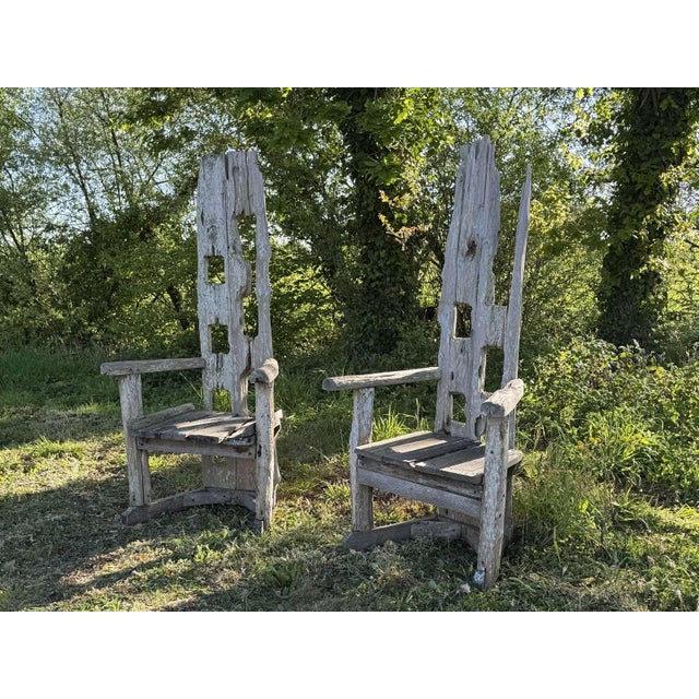 Driftwood Garden Armchairs, Set of 2 For Sale - Image 9 of 10