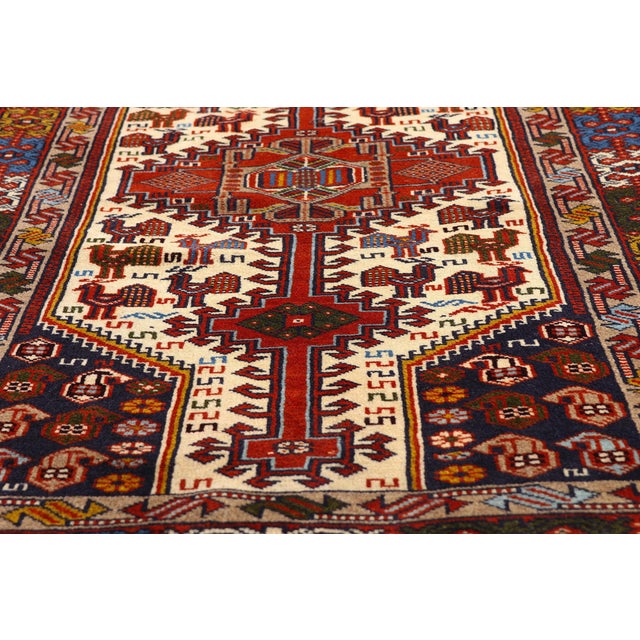 Mid 20th Century Vintage Persian Shiraz Rug Runner, 03'01 X 28'01 For Sale - Image 5 of 10