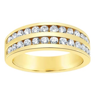 Double Row Diamond Wedding Band, Size 8 For Sale