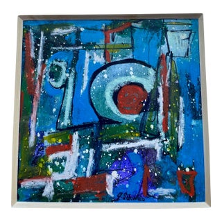 John Schwab Bucks County, Pa Abstract Expressionist Cubist Oil Painting 12”x12” For Sale