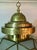 Mid-Century Modern Vintage Art Deco Style Milk Glass & Brass Chandelier For Sale - Image 3 of 11
