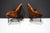 Mid-Century Modern Italian Arm Chairs, 1950s, in Parisien Velvet With Brass Tipped Legs For Sale - Image 3 of 8