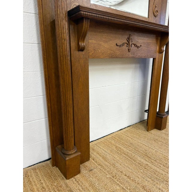 Wood Antique Tiger Oak Fire Surround For Sale - Image 7 of 12