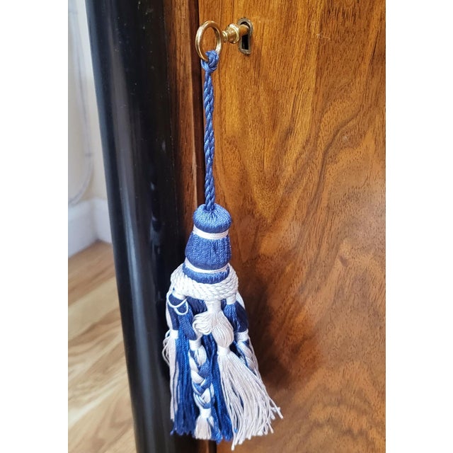 19th C French Walnut Ebony & Bronze Empire Curio Vitrine Bookcase For Sale - Image 15 of 18