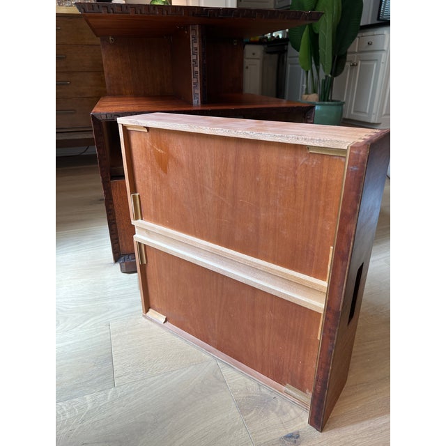 Wood Mid-Century Frank Lloyd Wright Designed for Heritage-Henredon 1955. Solid Mahogany Nightstand Expertly Preserved/Restored. For Sale - Image 7 of 12