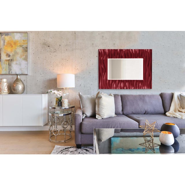 Zenith Mirror - Glossy Burgundy For Sale In Chicago - Image 6 of 6