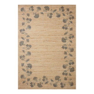 Chris Loves Julia x Loloi Rue Natural / Denim 5'-0" x 7'-6" Area Rug For Sale