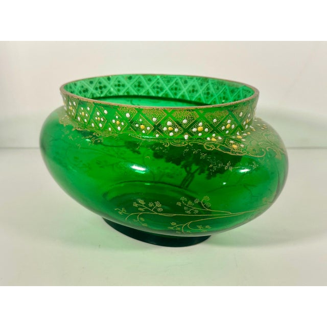 Glass Legras Mont Joye Enameled Art Glass Vase, c. 1900 For Sale - Image 7 of 10