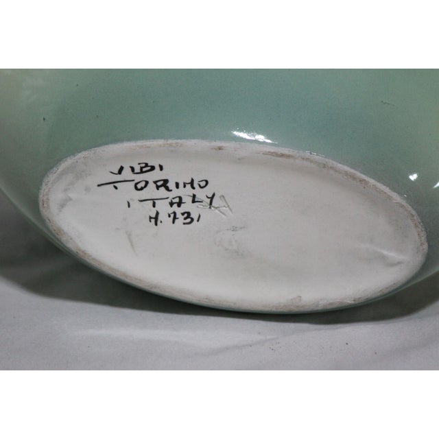 Ceramic Rare 1950s Torino, Italy Green Ottavio Galante (1894-1974) Ceramic Vase For Sale - Image 7 of 7