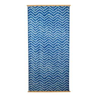 Vintage Blue and White Japanese Dye Resist Shibori Wall Hanging For Sale