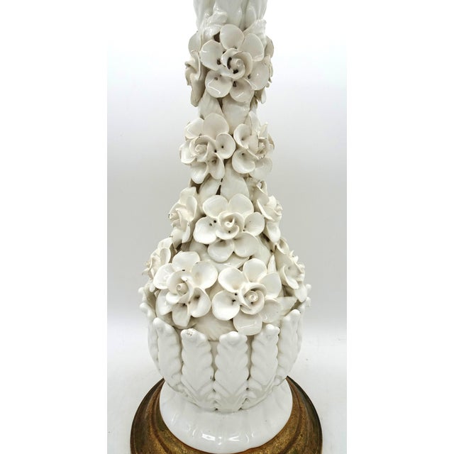 Spanish Ceramic Applied Flowers Lamp from Bondia, 1940s For Sale - Image 18 of 18