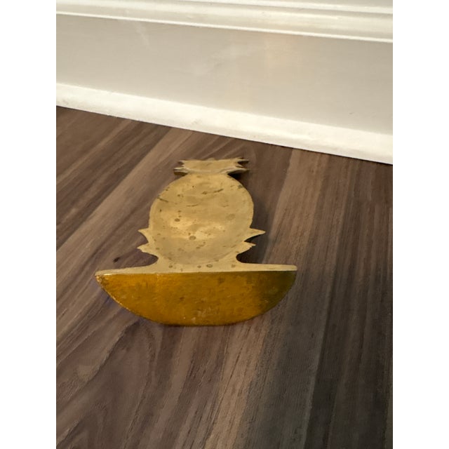 Vintage Brass Pineapple Bookend For Sale - Image 4 of 5