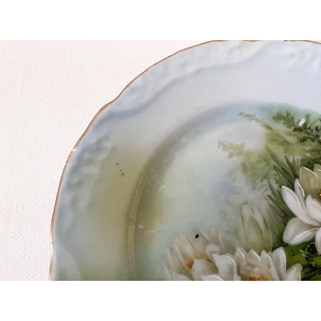 Early 1900s Set of 6 Hand Painted Water Lily Salad, Bread, or Dessert Plates by Three Crown China in Germany for Easter or Spring For Sale - Image 10 of 10