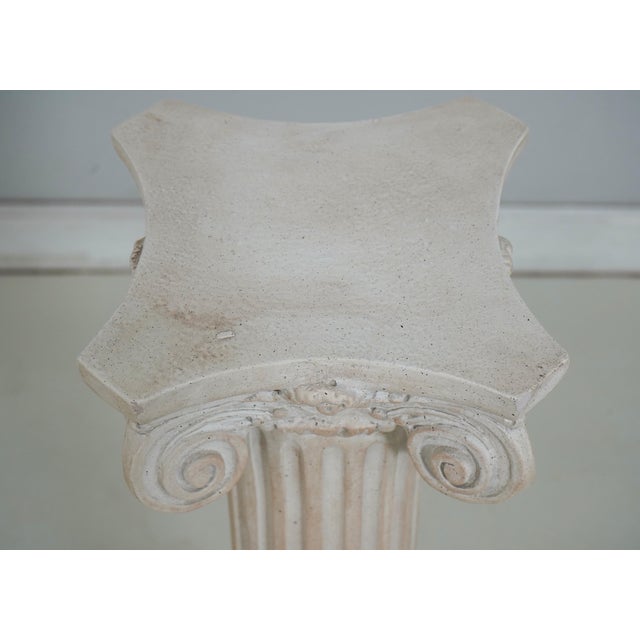 Traditional Vintage Faux Marble Column Pedestal For Sale - Image 3 of 11