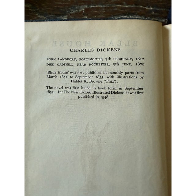 Bleak House by Charles Dickens 1948 Oxford University Press Leather Bound Illustrated Classic Novel For Sale - Image 10 of 10
