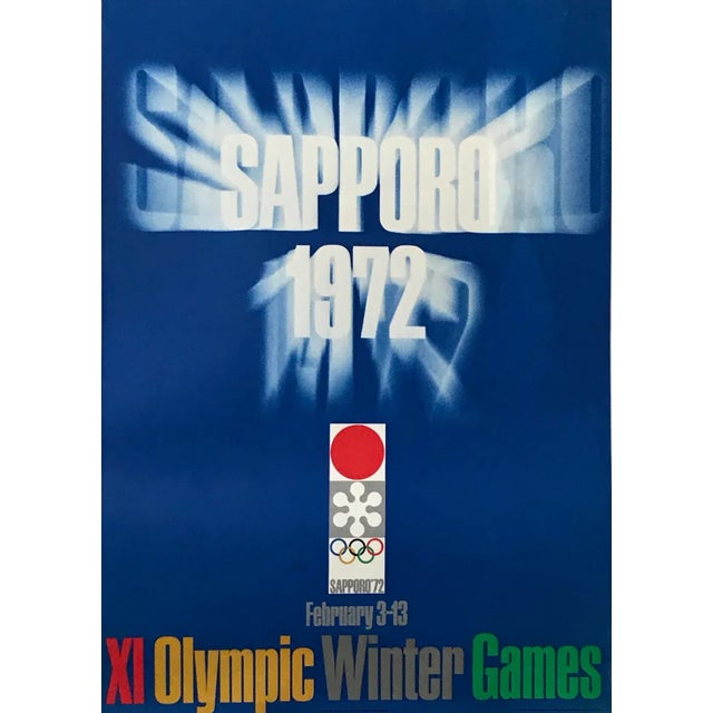 Textile Original Vintage 1972 Sapporo Olympic Poster, Logo For Sale - Image 7 of 7