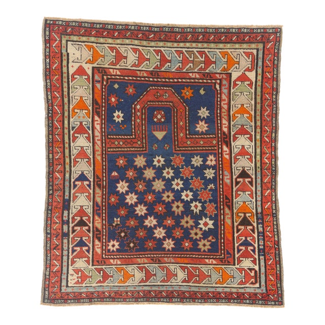 Late 19th Century Caucasian Kazak Prayer Rug, 03'04 X 03'10 For Sale
