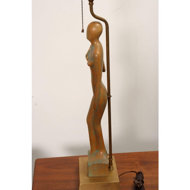 Vintage Male and Female Figural Carved Table Lamps by Clifford C Stasack - Pair For Sale - Image 18 of 18