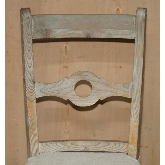 Swedish Style Reclaimed Pine Side Chairs with Cushioned Seats, Set of 2 For Sale - Image 14 of 18