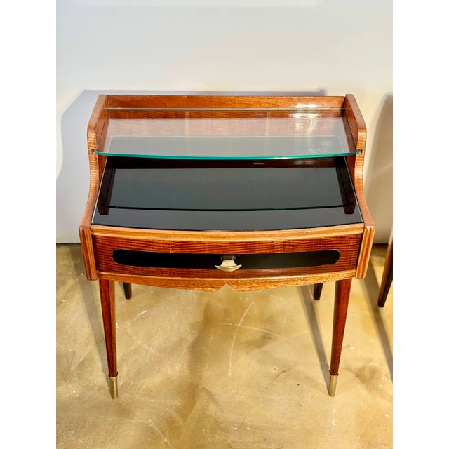 Bedside Tables in the style of Paolo Buffa, Milan, Italy, 1960, Set of 2 For Sale - Image 4 of 17