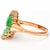 Contemporary 14KR Vintage Carved Jadeite & Cubic Zirconia Ring, size 6.5 For Sale - Image 3 of 5
