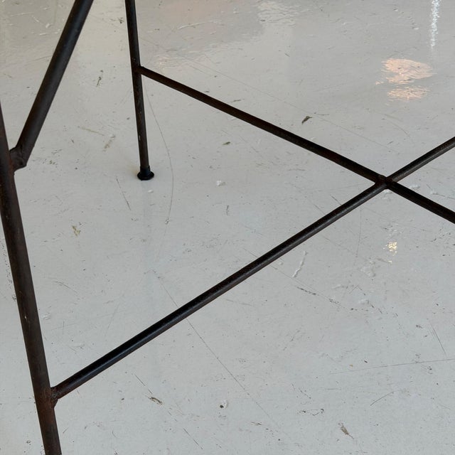 1950s 1950s Iron/Wood Slat Circle Dining Table Attributed to Arthur Umanoff For Sale - Image 5 of 7