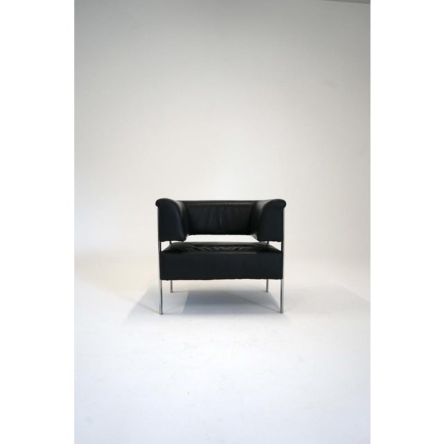 Bauhaus Style Leather Reception Chair, 1960s, in Very Good conditions. Designed 1960 to 1969