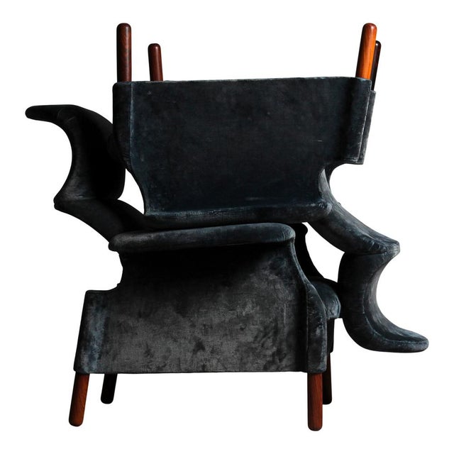 Sanluca Lounge Chairs in Blue Velvet by Achille & Pier Giacomo Castiglioni for Gavina, 1960, Set of 2 For Sale - Image 10 of 18