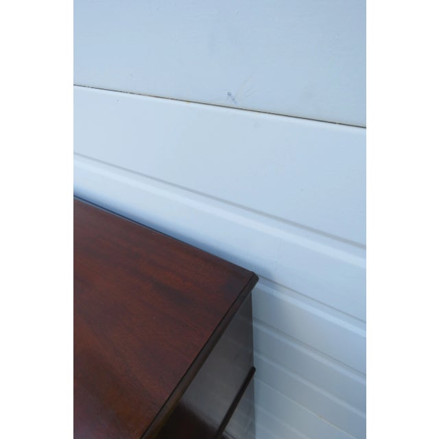 Mahogany Inlay 2 Part Breakfront China Display Cabinet With Desk For Sale - Image 12 of 12