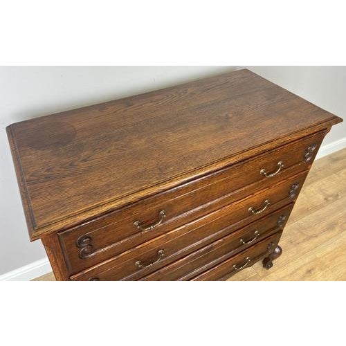 Vintage French Louis Carved Oak Chest of 4 Drawers For Sale - Image 11 of 18