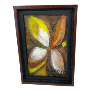 Signed Original Petite Floral Painting on Board