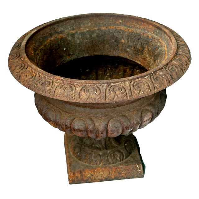 1990s Rusted English Garden Urns, Pair For Sale - Image 11 of 12