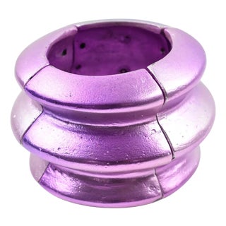 Mary Oros Extra-Wide Purple Acrylic Resin Link Bracelet For Sale