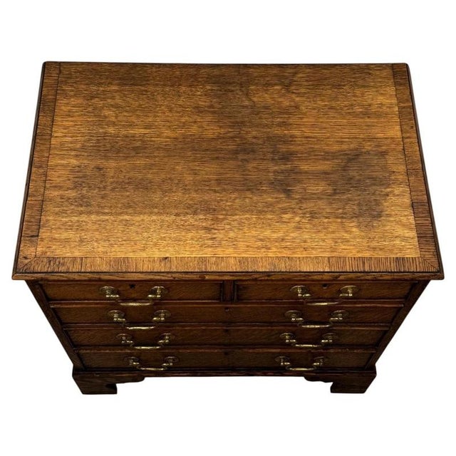 Antique Georgian Style Oak Chest of Drawers For Sale - Image 4 of 12