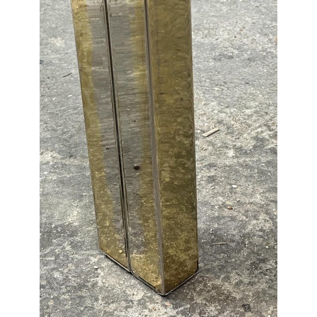 Vintage Italian Square Dining Table in Metal and Elm Burl, 1960s For Sale - Image 4 of 14