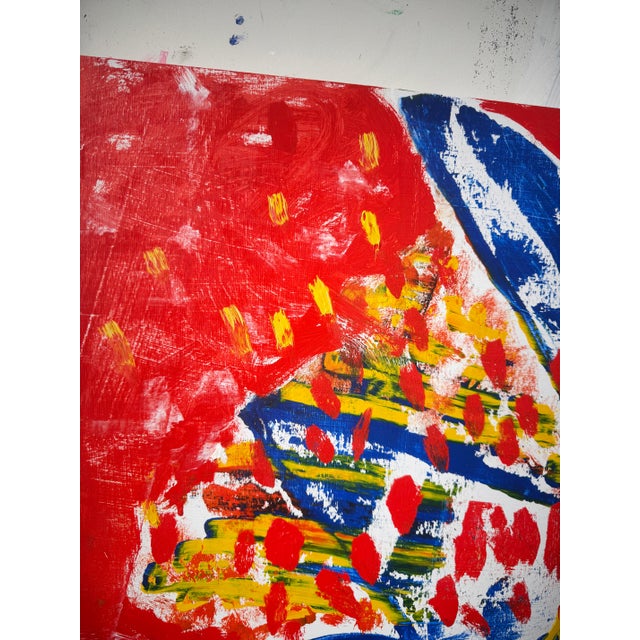 Red Velocity Bloom, Contemporary Gestural Abstract Painting by Matt Higgins For Sale - Image 8 of 8