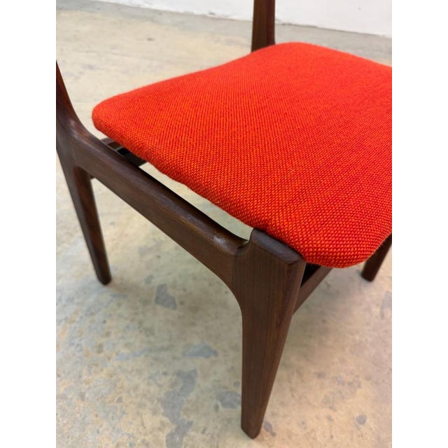 Teak and Orange Upholstered Chair by Erik Buch For Sale - Image 5 of 11