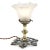 Metal Brass and Molded Glass Table Lamp For Sale - Image 7 of 7