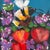Original Painting Bumblebee and Flowers on Canvas Gold Frame For Sale - Image 4 of 9