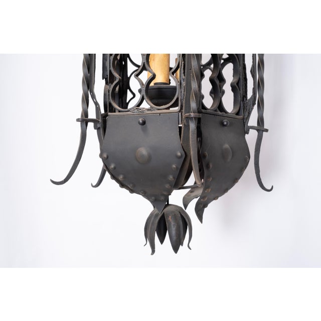 Late 19th Century Wrought Iron Lantern For Sale In San Diego - Image 6 of 9