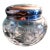 Antique American Brilliant Cut Glass Dresser Jar, Silver Lid, Sunflower & Fan Cut, Round Vanity Powder Jar, 3" For Sale