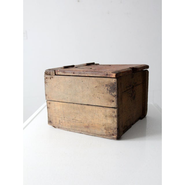 Vintage Wooden Storage Box For Sale - Image 4 of 12