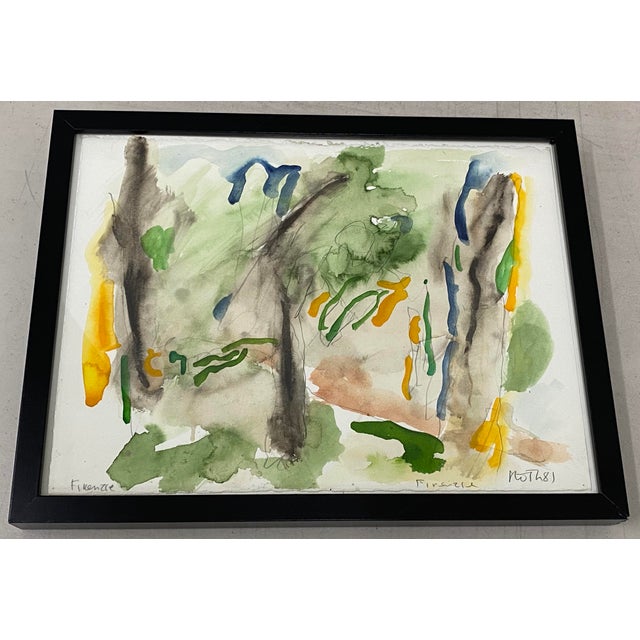 Paint Jack Roth "Firenzie" Original Abstract Watercolor C.1981 For Sale - Image 7 of 10