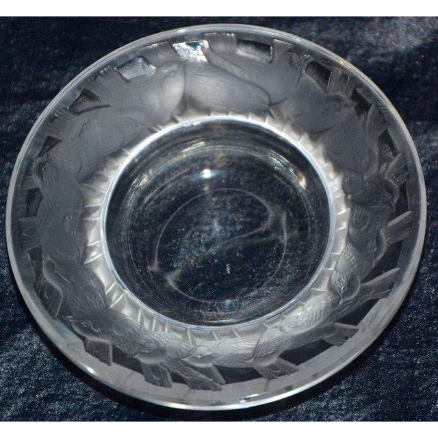 Lalique Lalique Irene Circle of Birds Clear and Satin Crystal Pin Dish For Sale - Image 4 of 8