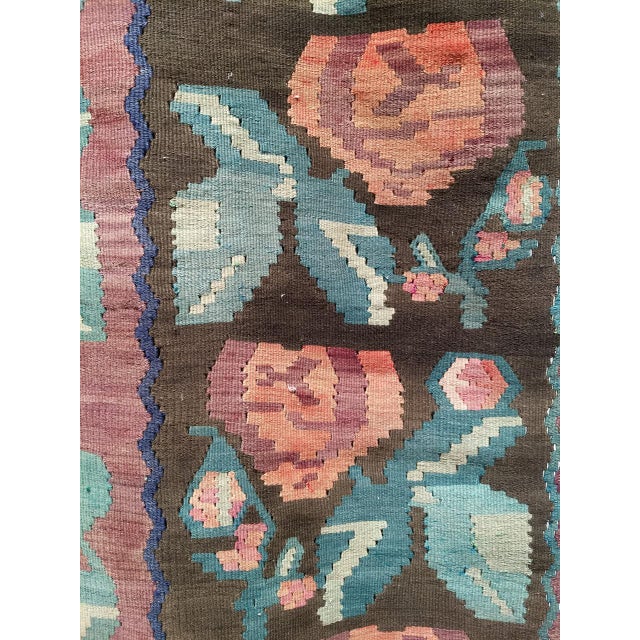 Vintage Caucasian Karabagh Kilim, Flat-Woven Wool, Allover Floral Pattern, 7x10 For Sale In Chicago - Image 6 of 8