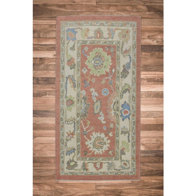 Red Multicolor Handwoven Turkish Oushak Rug 2'10" X 5'4" For Sale In Houston - Image 6 of 6