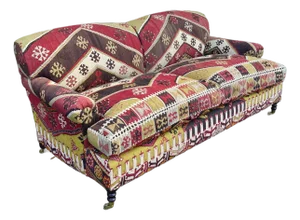 George Smith Short Scroll Arm Kilim Sofa