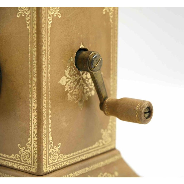 1930s Vintage Brass and Wood Telephone, Italy, 1930s For Sale - Image 5 of 7