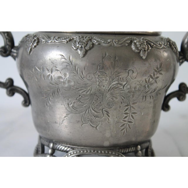 Antique Victorian Quadruple-Plate Footed Lidded Sugar Bowl For Sale - Image 4 of 12
