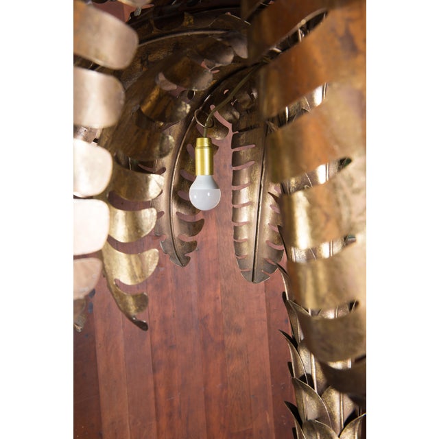 Pair of Maison Jansen Brass Palm Tree Floor Lamps, in the style For Sale - Image 9 of 12